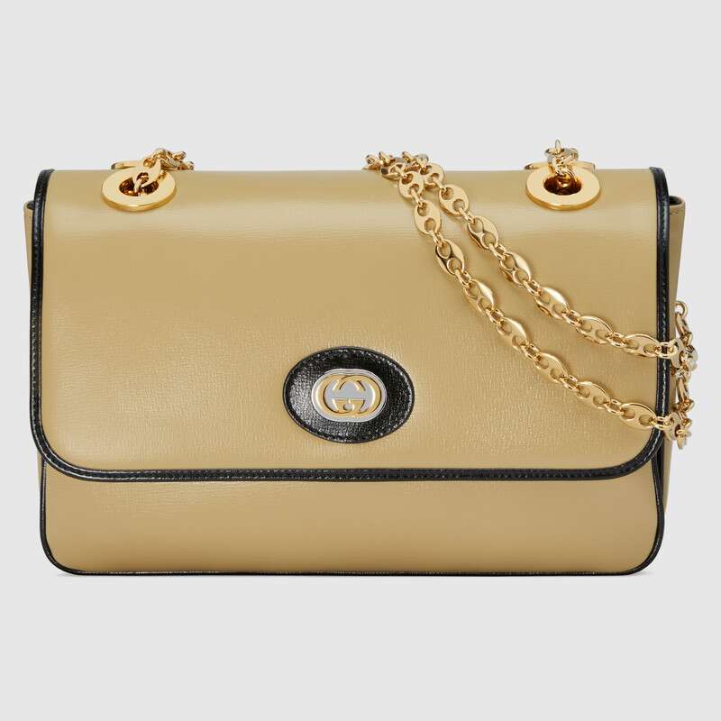 Gucci GG Women Leather Small Shoulder Bag in Textured Leather