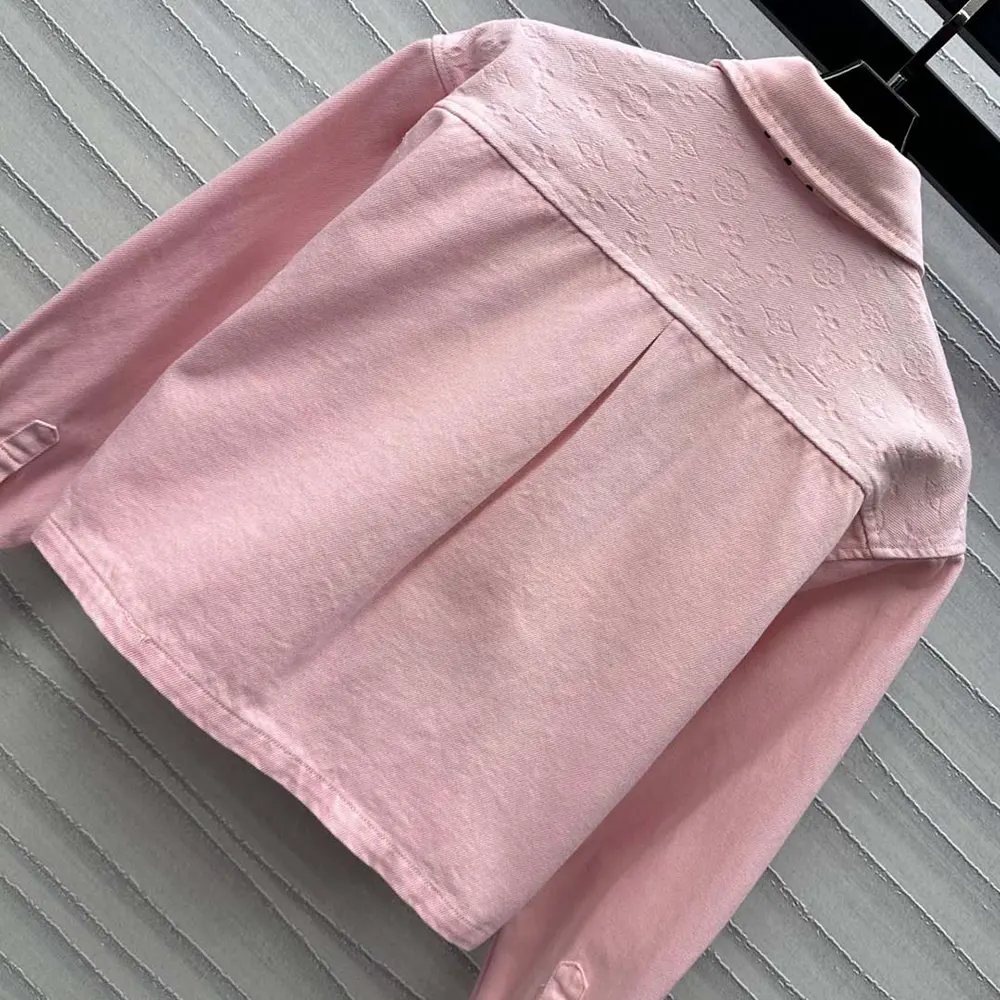 Louis Vuitton LV Women Cropped Denim Shirt-Light Pink 1AHHT1
