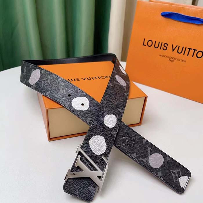 Louis Vuitton Unisex LV X YK Initiales 40MM Reversible Belt Monogram Eclipse Canvas Recto