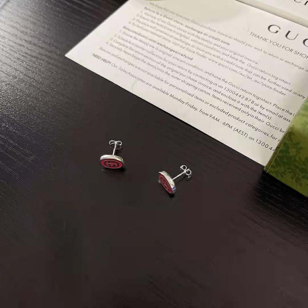 Gucci Women Interlocking G Enamel Earrings