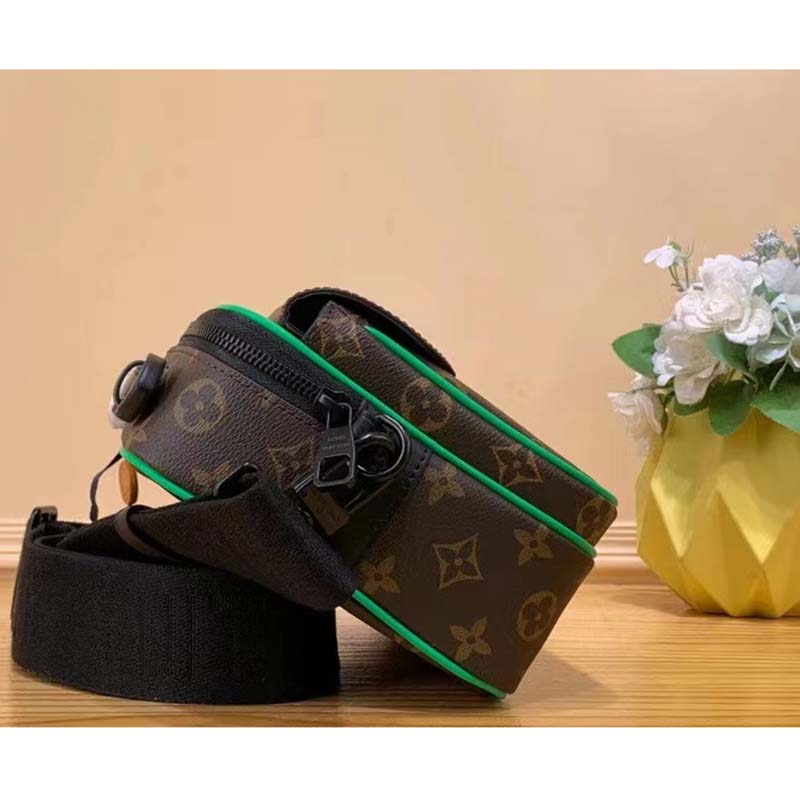 Louis Vuitton LV Unisex S Lock Messenger Brown Monogram Macassar Coated Canvas