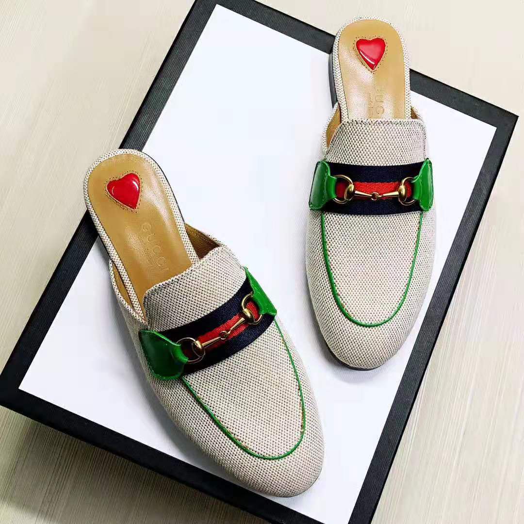 Gucci Online Exclusive Women’s Princetown Canvas Slipper 1cm Heel-Sandy