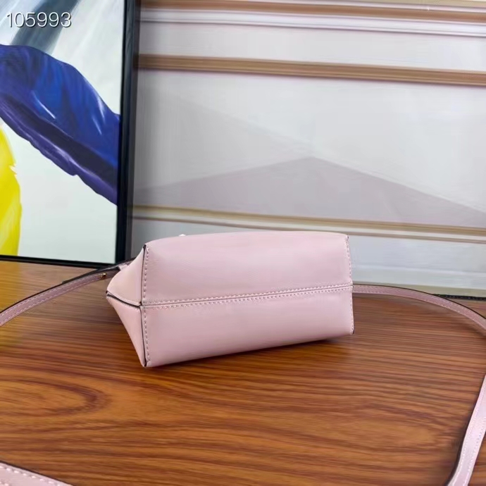 Fendi Women FF By The Way Mini Small Boston Bag Light Pink Leather