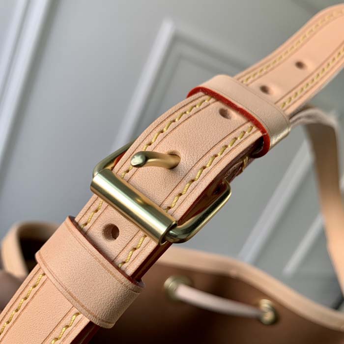 Louis Vuitton LV Women Noé BB Bucket Bag Monogram Coated Canvas Cowhide Leather