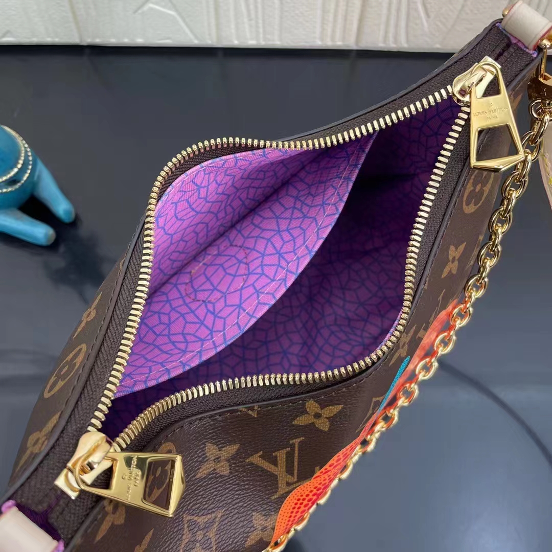 Louis Vuitton Women LV x YK Boulogne Monogram Coated Canvas Pumpkin Print Cowhide Leather