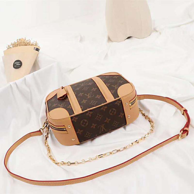 Louis Vuitton LV Women Valisette PM Handbag in Monogram Canvas-Brown