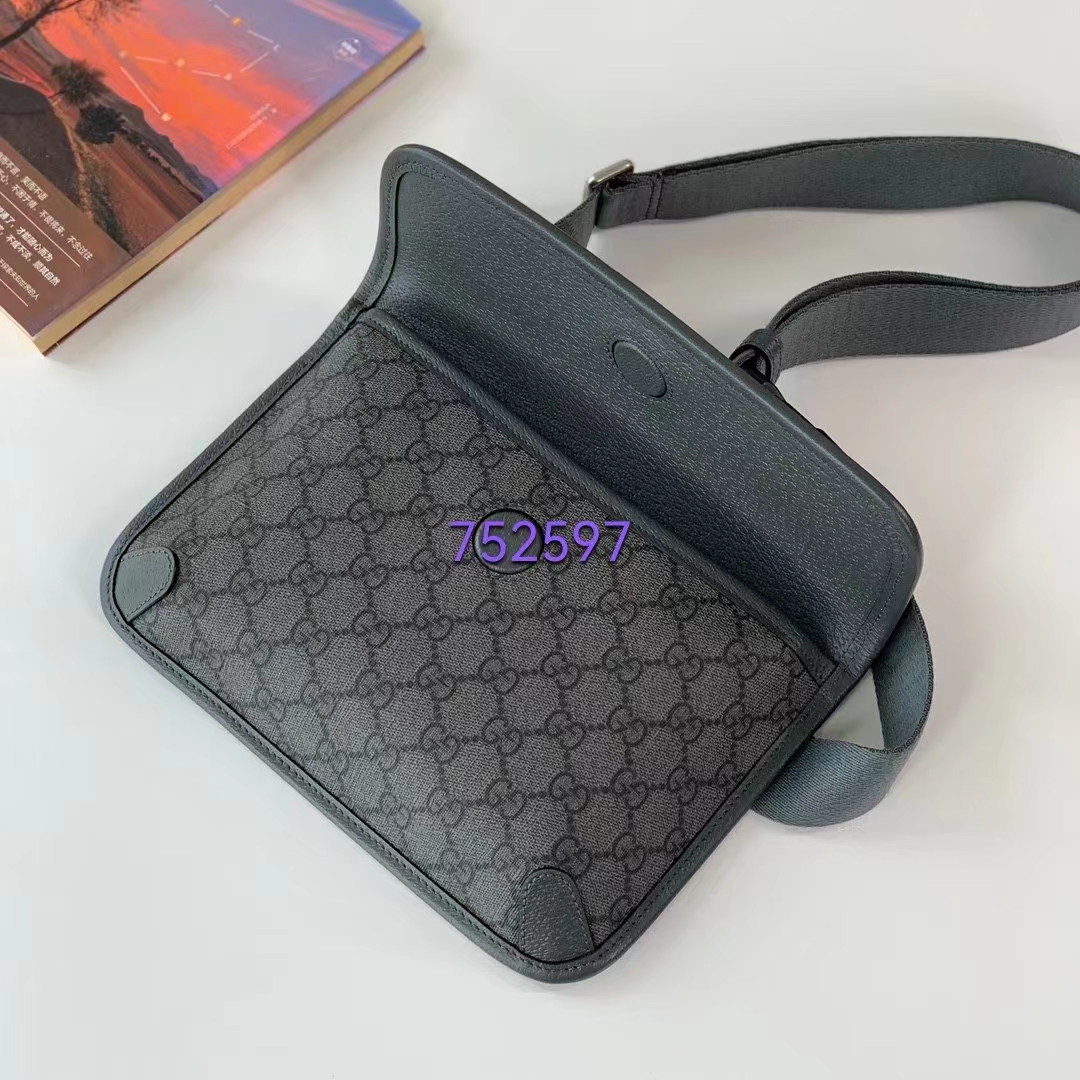 Gucci Unisex Ophidia GG Small Belt Bag Grey Black GG Supreme Canvas Double G