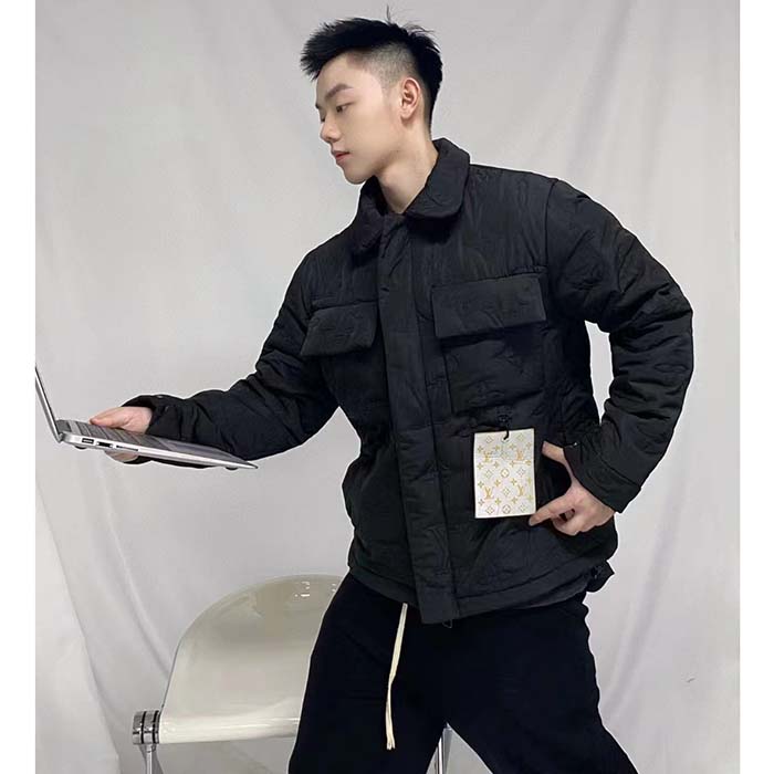 Louis Vuitton Men LV Monogram Padded Light Blouson Polyamide Black Loose Fit