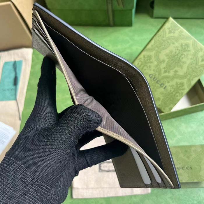 Gucci Unisex GG Marmont Card Case Wallet Taupe Leather Double G