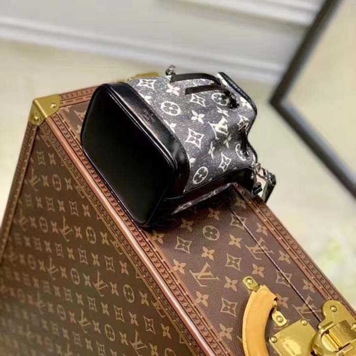 Louis Vuitton LV Unisex Nano Noé Gray Monogram Jacquard Denim Cowhide Leather