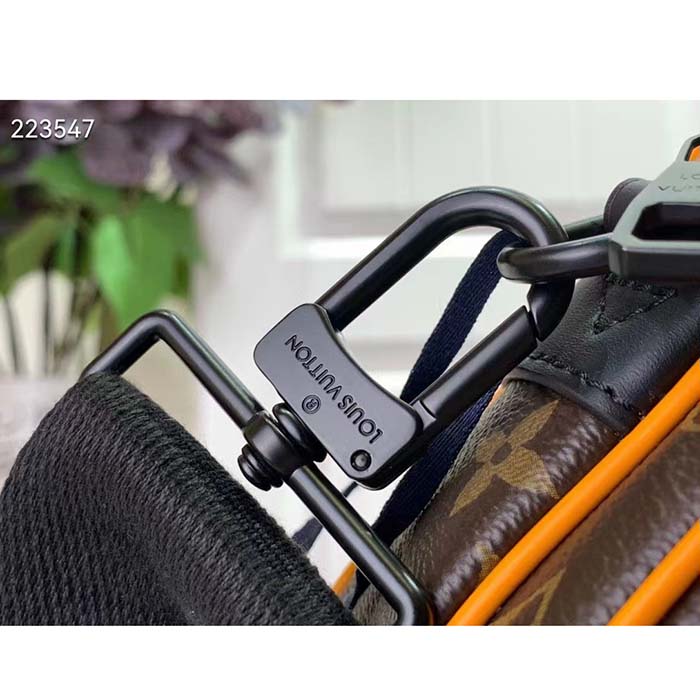 Louis Vuitton LV Unisex S Lock Messenger Brown Radiant Sun Monogram Macassar Coated Canvas