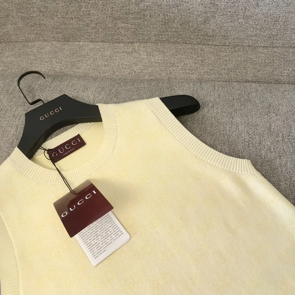 Gucci Women Fine GG Cotton Sleeveless Top-Yellow 821143XKEPI
