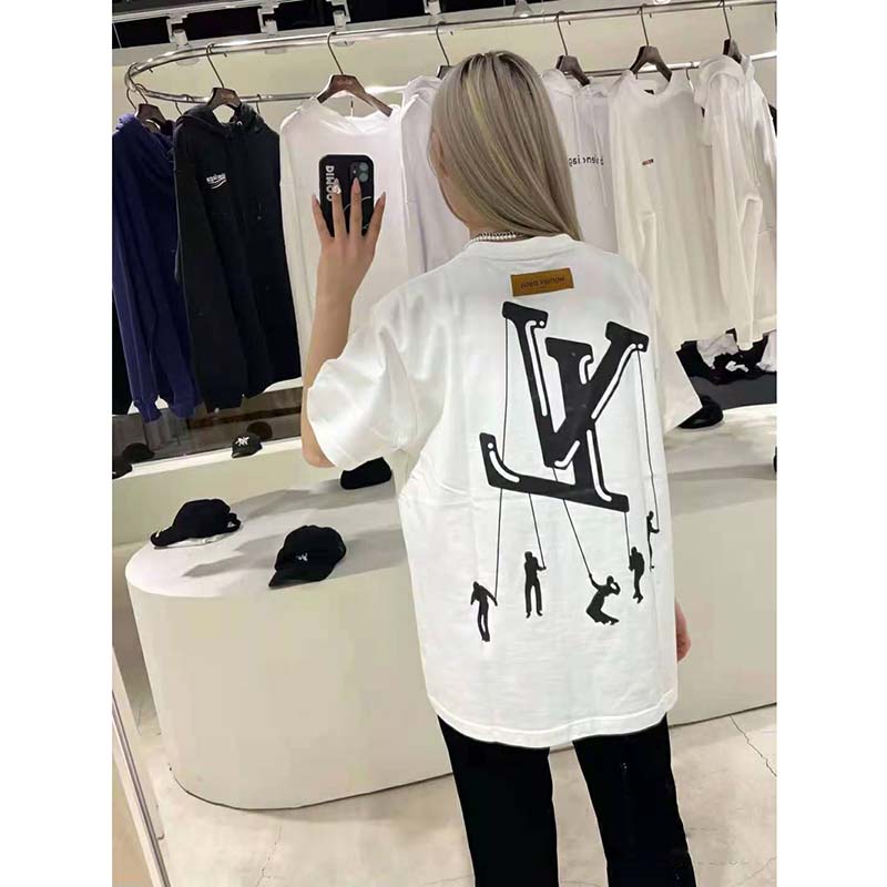 Louis Vuitton Women Floating LV Printed T-Shirt Cotton White Slim Fit