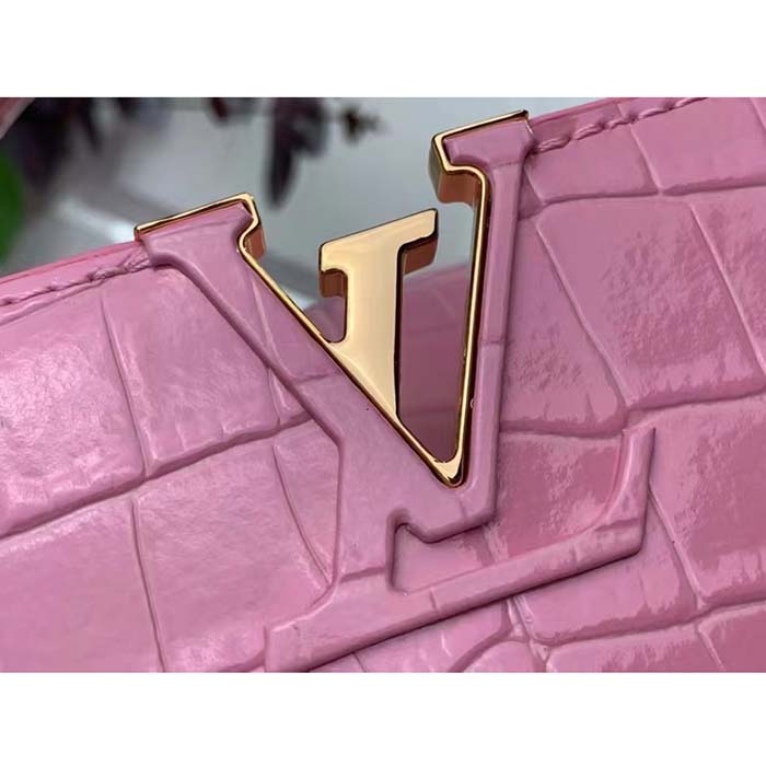 Louis Vuitton LV Women Capucines BB Handbag Pink Crocodilien Brillant Savoir Faire