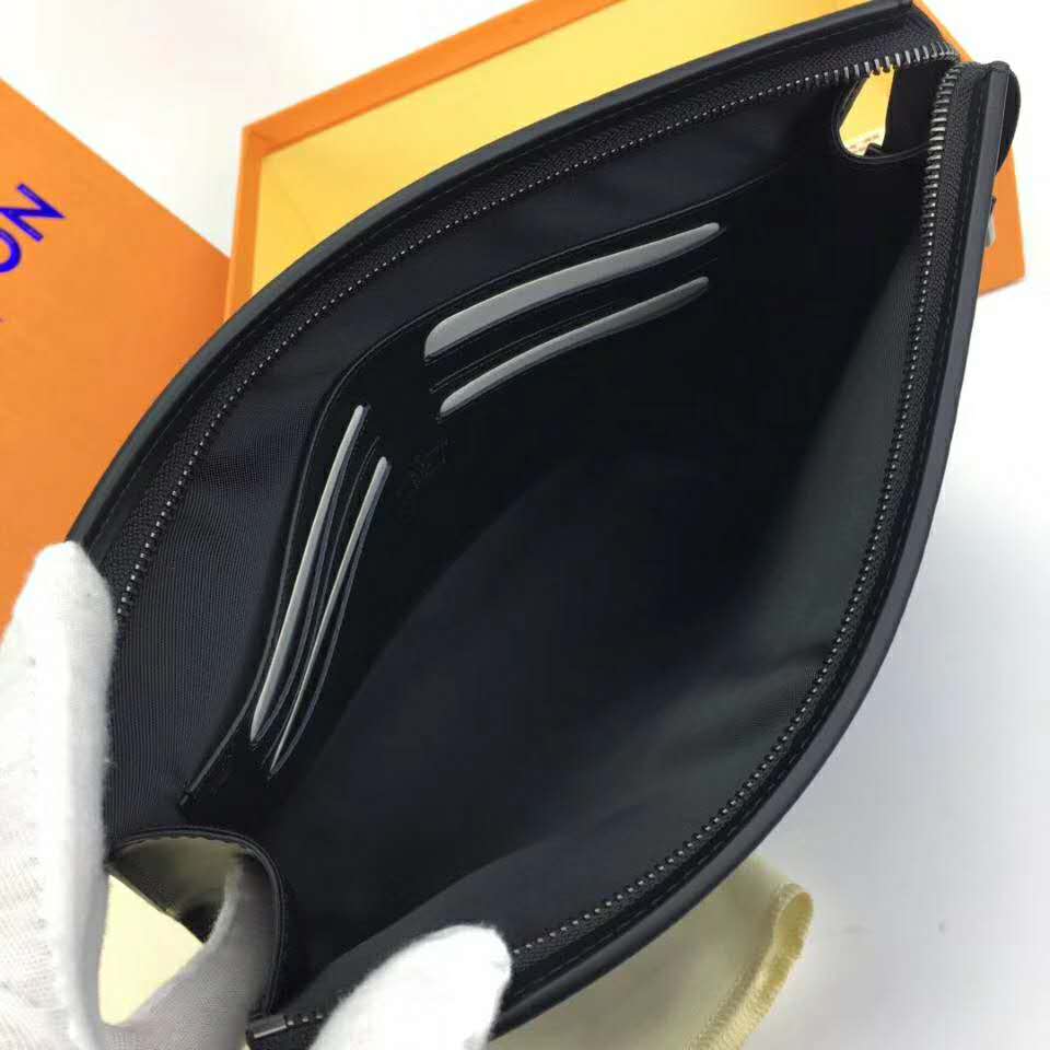 Louis Vuitton LV Unisex Pochette Voyage MM Bag in Monogram Eclipse canvas-Grey