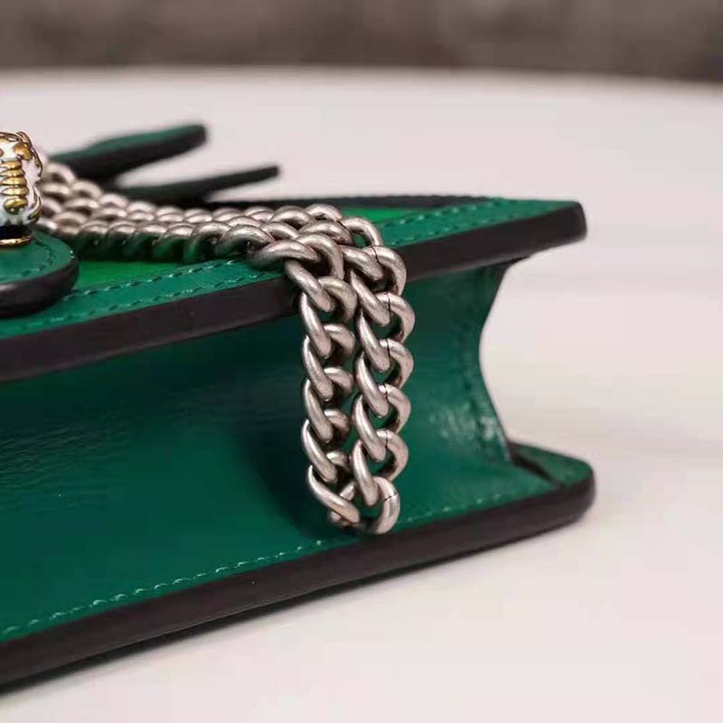 Gucci Women Dionysus Small Shoulder Bag Bright Green Leather Emerald Green Leather