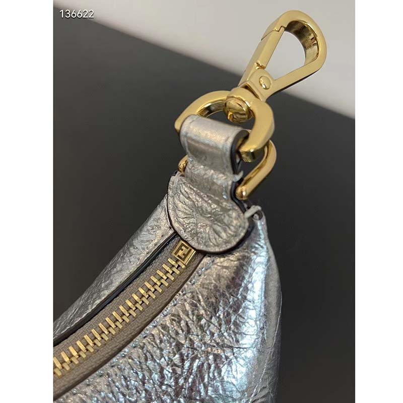 Fendi Women FF Fendigraphy Silver Leather Charm