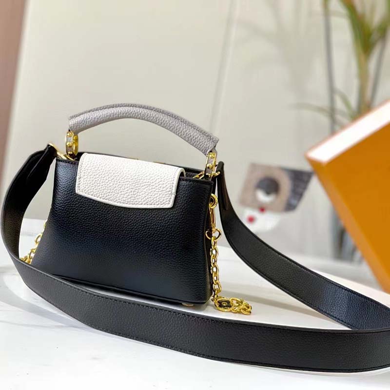 Louis Vuitton LV Women Capucines Mini Handbag Black Taurillon Leather