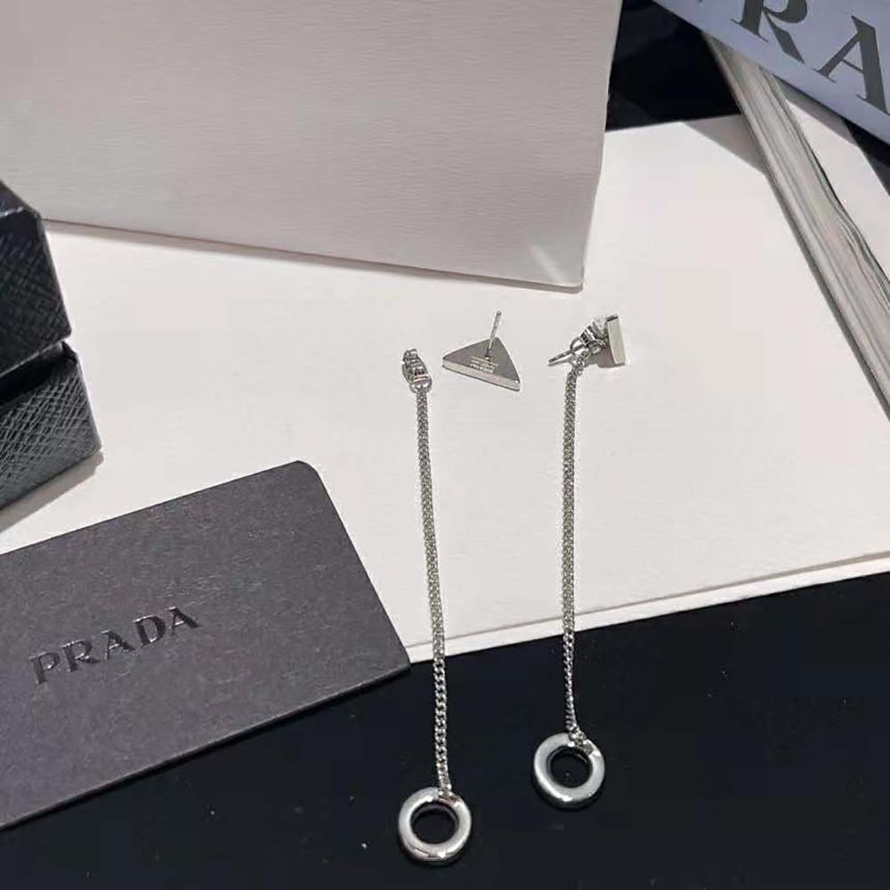 Prada Women Crystal Logo Jewels AirPods Pendant Earrings