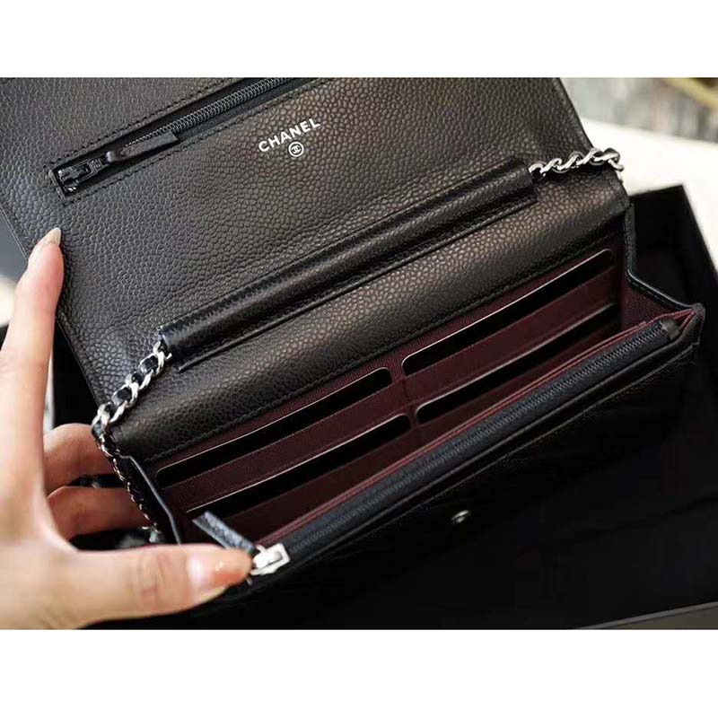 Chanel Women Classic Wallet On Chain Lambskin Leather-Black