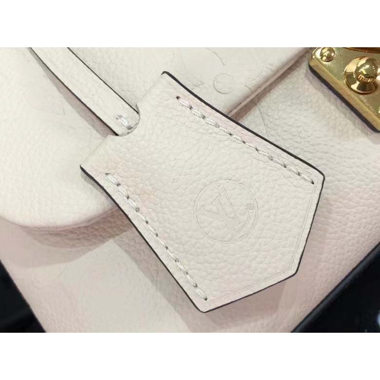 Louis Vuitton LV Women Madeleine BB Handbag Crème Beige Embossed Grained Cowhide