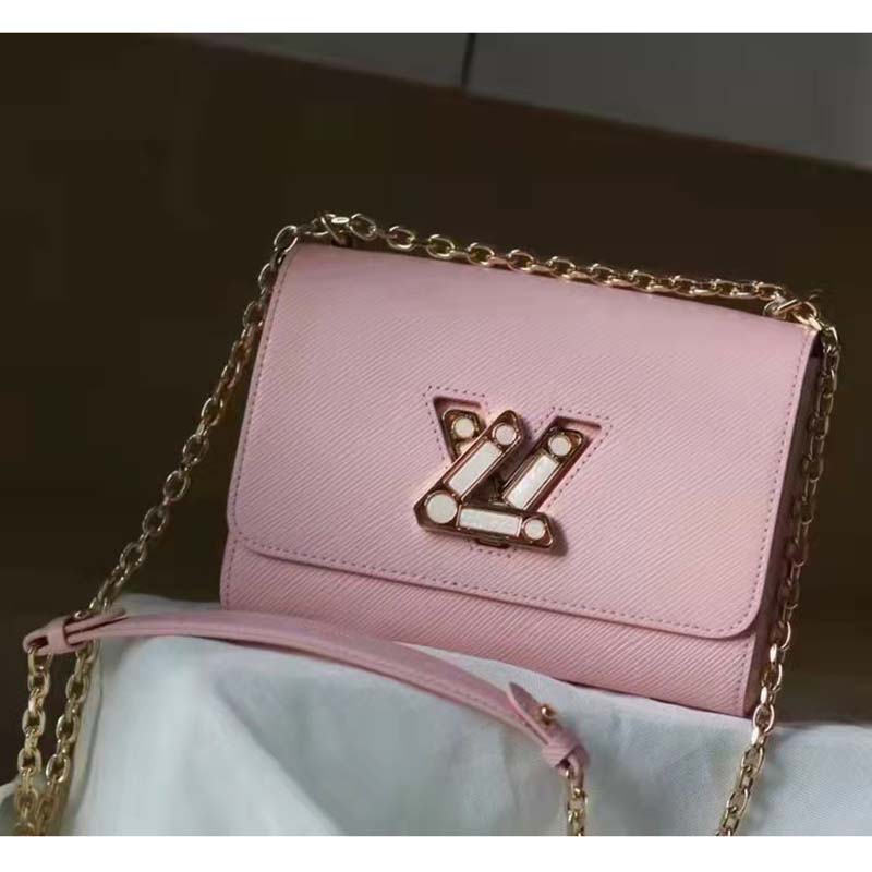 Louis Vuitton LV Women Twist PM Handback Rose Jasmin Epi Cowhide Leather