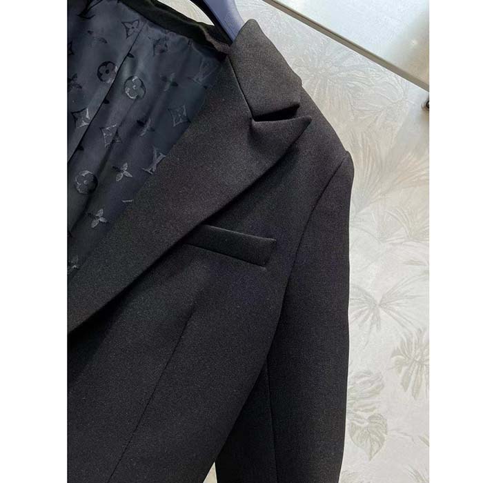 Louis Vuitton Men LV Jewel Button Tuxedo Jacket Cotton Wool Mohair Black