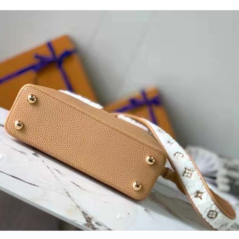 Louis Vuitton LV Women Capucines BB Bag Arizona Taurillon Leather Shearling