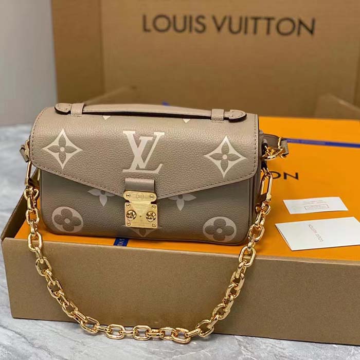 Louis Vuitton LV Women Pochette Métis East West Bag Beige Grained Cowhide Leather