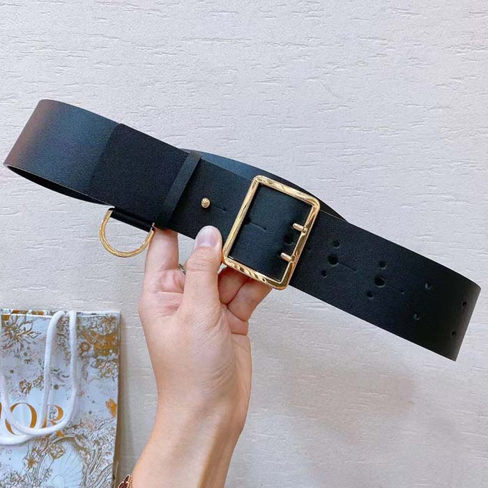 Dior Unisex CD Dior Punk Belt Black Matte Calfskin 54 MM Width