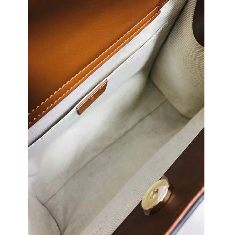 Gucci Women GG Diana Small Tote Bag Double G Brown Leather