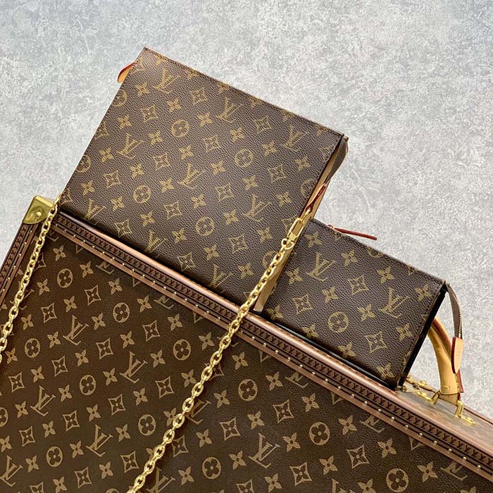 Louis Vuitton LV Women Toiletry Pouch On Chain Monogram Coated Canvas Cowhide