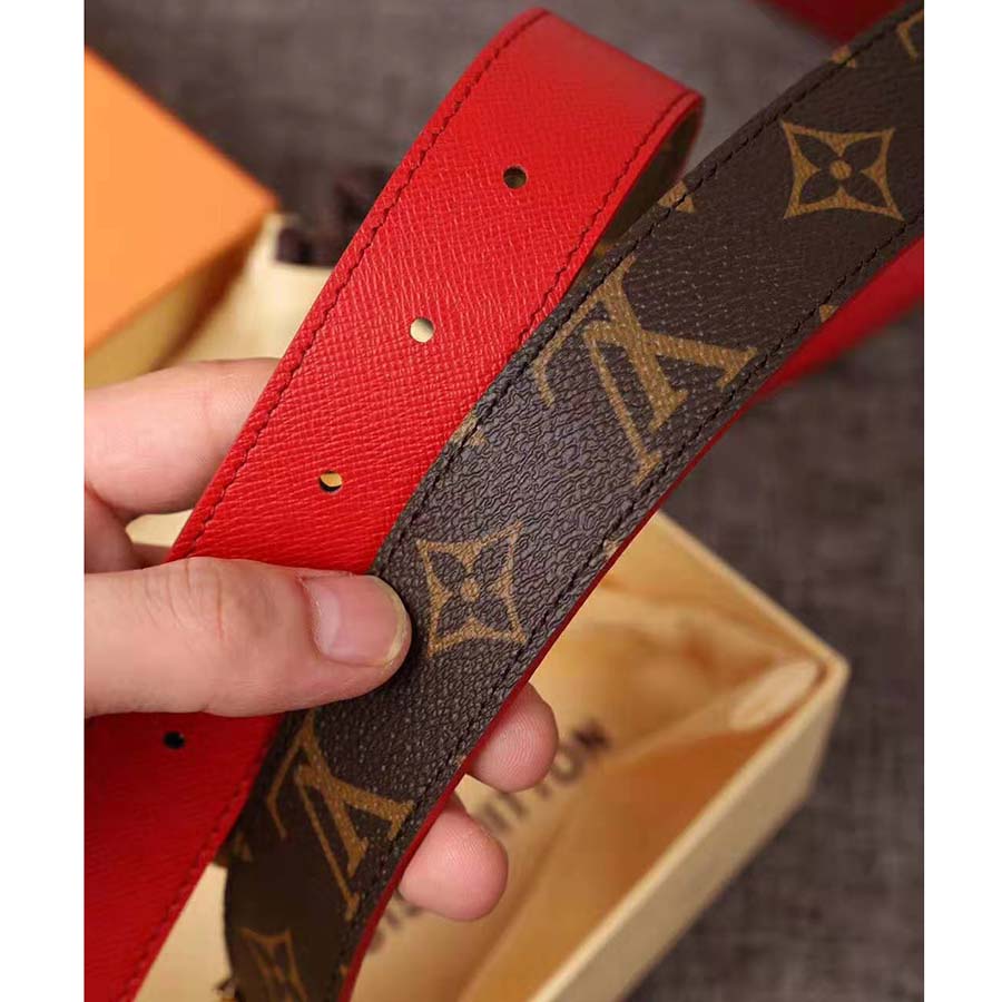 Louis Vuitton LV Unisex LV Initials Buckle 30mm Reversible Belt in Monogram Canvas Leather