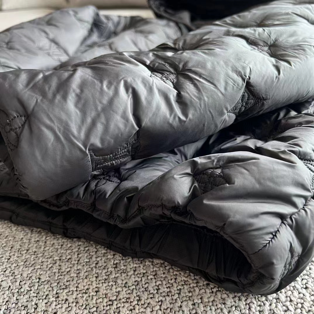 Louis Vuitton Women LV Monogram Quilted Hooded Blouson Regular Fit Allover Monogram Draw Cords Padded