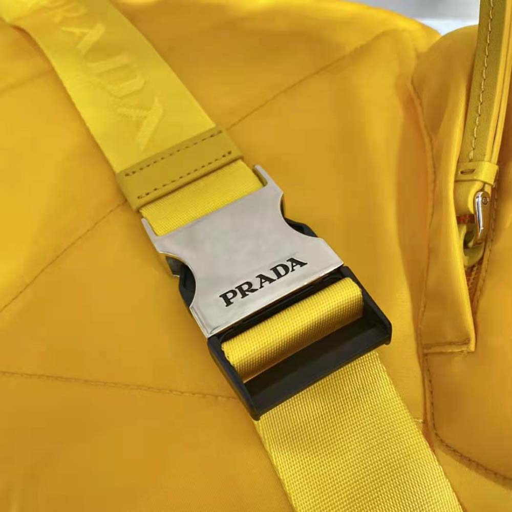 Prada Unisex Re-Nylon and Leather Backpack-Yellow
