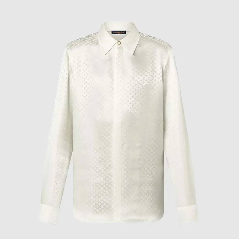 Louis Vuitton Women Monogram Long-Sleeved Silk Shirt 1AFJUE