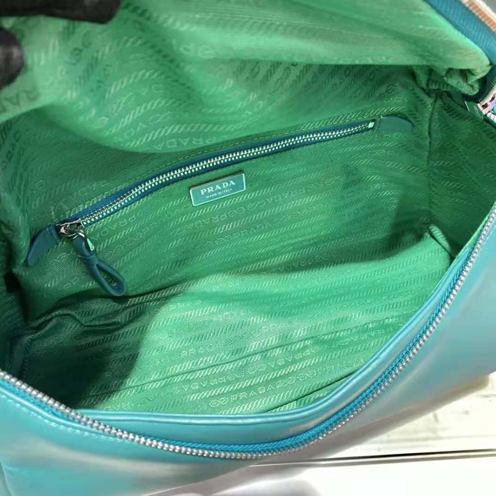 Prada Women Padded Nappa Leather Prada Signaux Bag-Lime