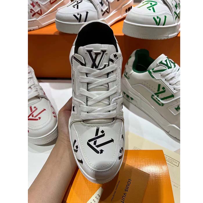 Louis Vuitton Unisex LV Trainer Sneaker Black Mix Sustainable Materials Monogram Flowers