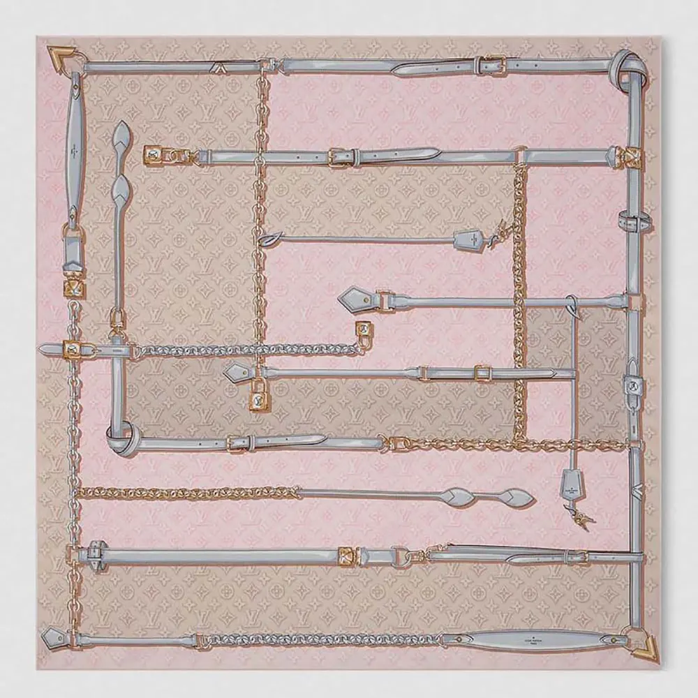 Louis Vuitton Women Denimgram Confidential Square 90-Pink M78097