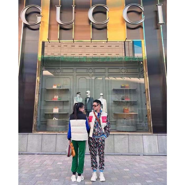 Gucci Men GG The North Face x Gucci Jogging Pants Logo Print Black Technical Jersey