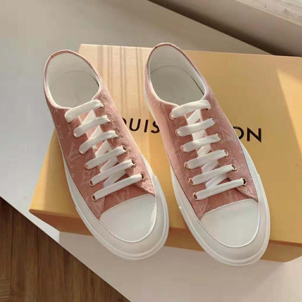 Louis Vuitton LV Women Stellar Sneaker in Pink Monogram Denim