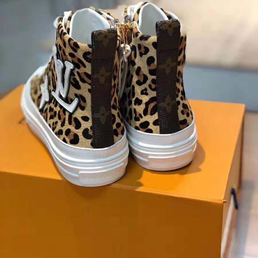 Louis Vuitton LV Women Stellar Sneaker Boot in Pony-Styled Calf Leather-Brown