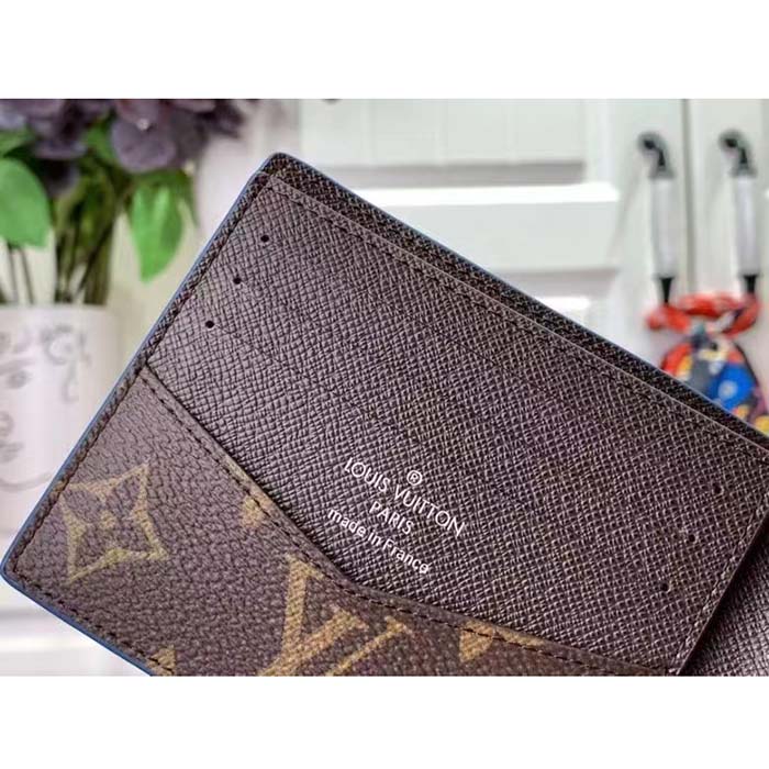 Louis Vuitton LV Unisex Slender Wallet Atlantic Blue Monogram Coated Canvas