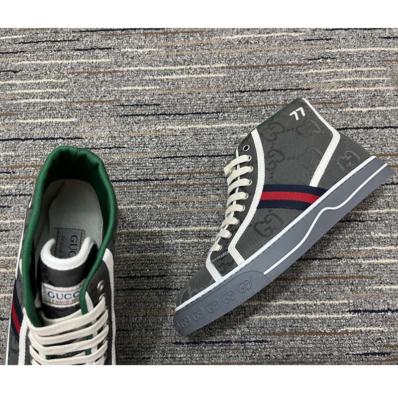 Gucci Men Off The Grid High Top Gucci Tennis 1977 Rubber Sole Flat 2 Cm Heel