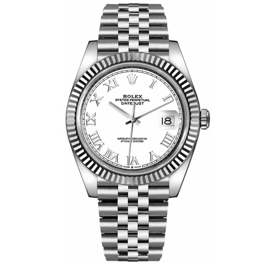 Rolex Datejust 41 White Roman Numeral Dial Men's Watch
