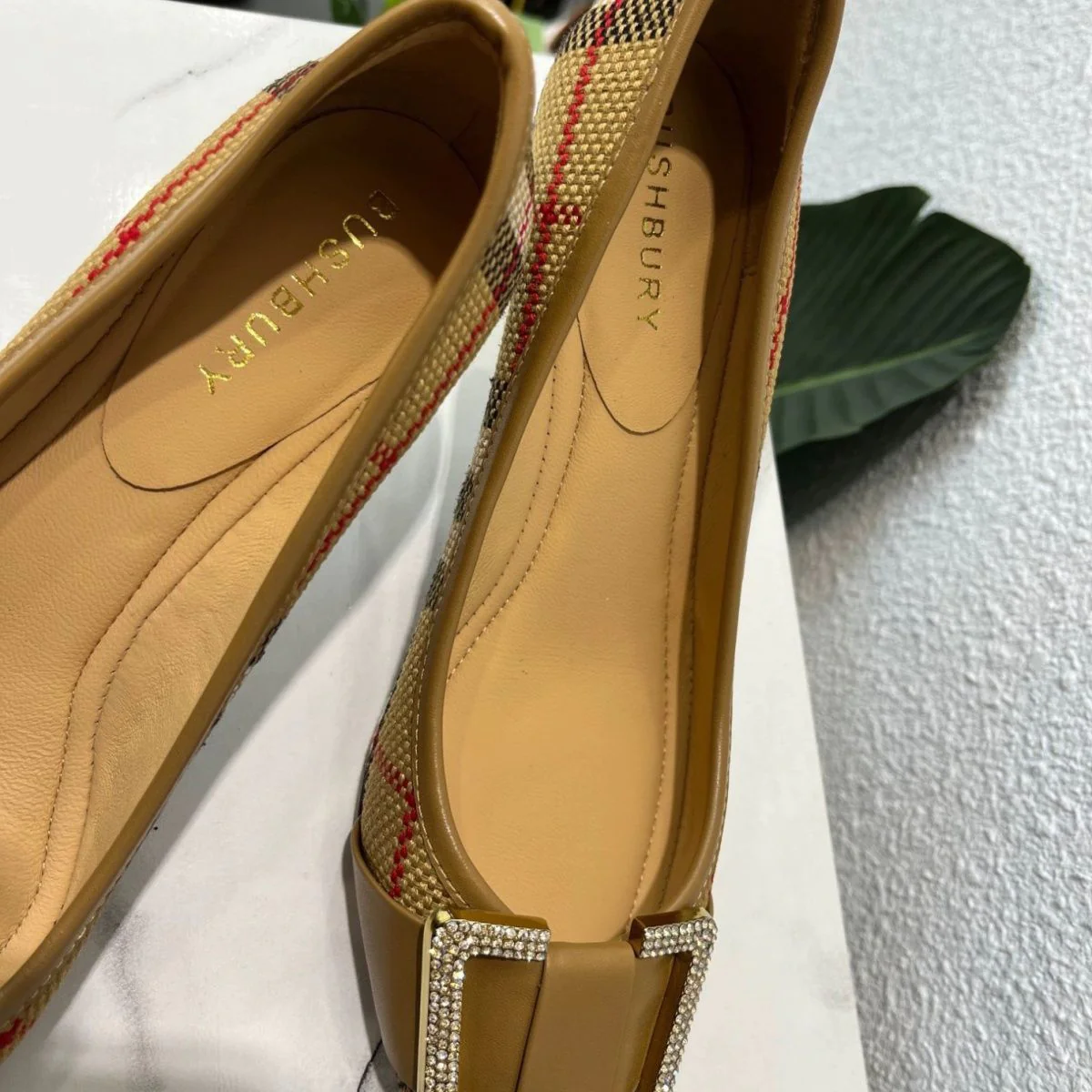 Thin Heel Checkered Buckle Fashion High Heel Shoes Single Shoes 1024022604