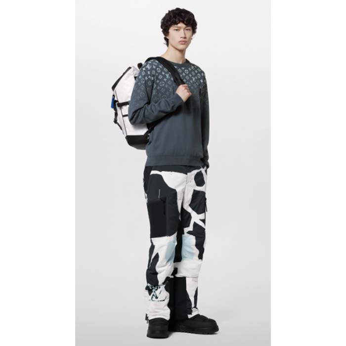 Louis Vuitton Men Gradient Cotton Crewneck Regular Fit Monogram Gradient Volcanic Ash Cotton