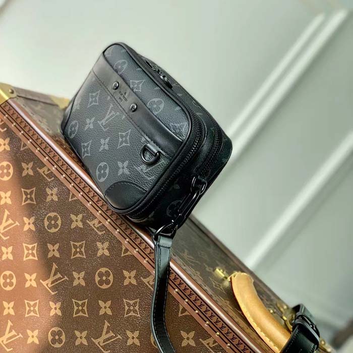 Louis Vuitton LV Unisex Nano Alpha Monogram Eclipse Coated Canvas Cowhide Leather