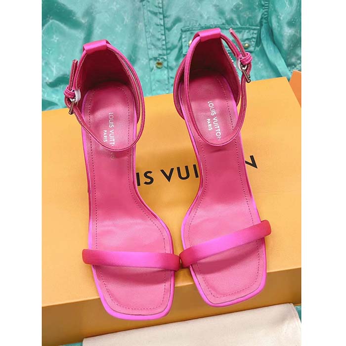 Louis Vuitton LV Women Sparkle Sandal Pink Lambskin Leather Outsole 9.5 Cm Heel