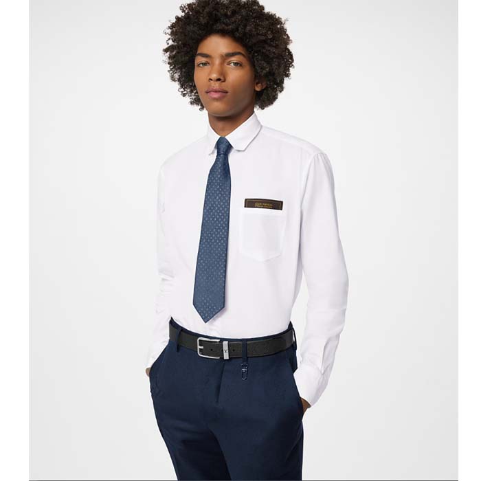 Louis Vuitton Unisex Pont Neuf 35 MM Width Black Taurillon Leather Belt LV Logo